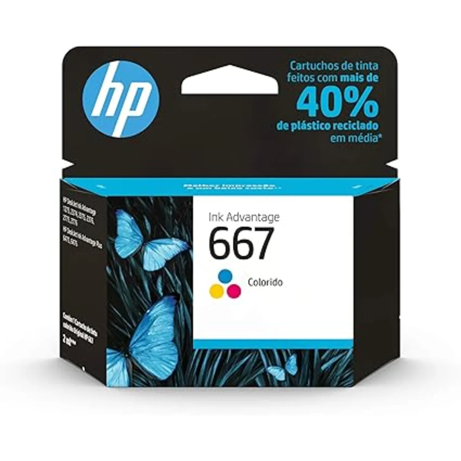Cartucho de Tinta HP 667 Original Colorido (3YM78AB) Compatível DeskJet 2376, 2776, 6476, 5076, 5276 Melhor Preço