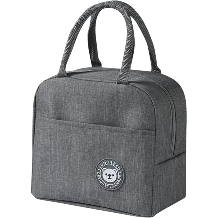 Bolsa Térmica 6L Compacta Com Alça Lancheira Térmica Marmita Academia Trabalho Passeio Praia Camping Masculina Feminina Prova de Vazamentos Design Moderno Para Bebidas e Comidas (Cinza)-1